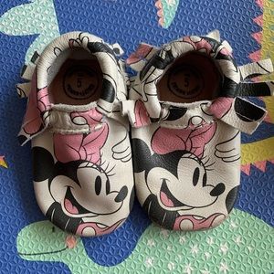 Gently worn Freshly Picked moccasin’s Minnie Mouse